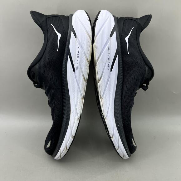 Hoka One One Clifton 8 Running Shoes Women Size 7.5 Black White Comfort Sneakers - Picture 6 of 8